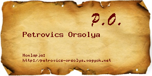 Petrovics Orsolya névjegykártya